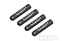 Four black cylindrical MIP driver tip caps arranged diagonally on a white background, each featuring the white MIP logo.
