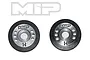 Two black and silver MIP shock pistons with 10 holes, shown against a white background with the MIP logo above.