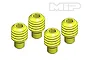 Four yellow-tinted metal partial thread pin screws with hex drive heads, arranged on a white background with the MIP logo in the corner.