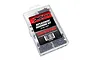 Traxxas X-Maxx replacement hardware kit in a clear plastic divided storage box with branded packaging label.
