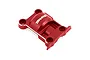 A red anodized aluminium gear cover for Traxxas RC vehicles, featuring the Traxxas logo printed in white.
