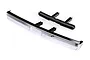 Traxxas chrome front and rear bumper set for RC vehicles, featuring a large chrome bumper and a smaller black bumper component.