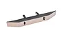 A black chrome front bumper for a Traxxas RC vehicle, featuring two integrated tow hooks and mounting brackets on a white background.