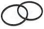 Two black circular Rovan Desperado inner beadlock rings for RC wheels, shown on a white background.