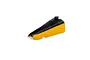 A black and yellow foam battery hatch for an E-Flite UMX Air Tractor RC plane, shown against a white background.