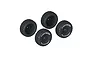 Four ARRMA dBoots Fortress RC car wheels with black rims and off-road tread tires, arranged on a white background.