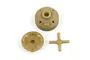 Team Associated differential case set including a gear housing, cover, and cross pin made of tan plastic.