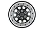 A Pro-Line 2.9 inch steelie RC wheel rim featuring a black center with a silver outer ring and beadlock-style bolts.