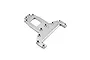 A silver-coloured Losi aluminium rear chassis plate with multiple countersunk screw holes and a central rectangular cutout.