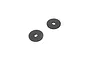Two black metal slipper plates with a D-shaped center hole, shown against a white background.