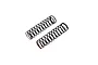 Two black RC shock springs with red painted tips, positioned diagonally on a white background.