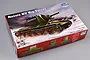 Trumpeter 1/35 scale Russia KV Big Turret heavy tank plastic model kit box showing box art of a tank in a snowy landscape.