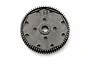 A black plastic 69-tooth spur gear for RC cars, shown from a top-down perspective against a white background.