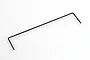 A thin black metal anti-roll bar for an RC car, featuring a straight central section with two angled ends.