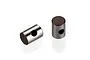 Two small cylindrical metal RC driveshaft studs with a cross-drilled hole, shown against a white background.