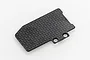 A rectangular RC Maker carbon fibre floating electronics mounting plate with two mounting holes, shown against a plain white background.
