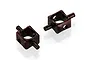 Two dark metallic RC inner driveshaft couplers shown from an angled perspective against a white background.