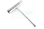 A chrome-plated T-handle spark plug and flywheel wrench for RC engines.