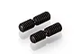 Two black steel M4 threaded adjuster screws for RC cars, shown against a white background.