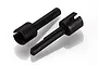 Two black metal differential cups for Tamiya RC cars, shown on a white background.