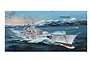 Box art illustration of the German battleship Scharnhorst sailing through icy waters with mountains in the background and an aircraft overhead.
