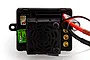 BlackZon Brushless 2-in-1 ESC/Receiver combo unit featuring a black cooling fan, electrical connectors, and wiring against a white background.