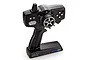 MST XTR-03 2.4GHz 3-channel pistol grip RC transmitter in black with silver steering wheel and buttons on a white background.