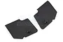 A pair of black plastic Rovan rear skid plate deflectors, marked with L and R for left and right sides.
