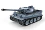 A 1/16 scale Heng Long German Tiger I RC tank in grey, featuring the number 3818 on the turret, set against a plain white background.