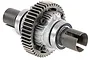 A complete Rovan aluminium RC differential unit featuring a large gear, metal housing, and drive cups on a white background.