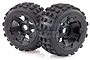 Rovan 4.7/5.5" Baja 5B Rear MX Tyres on Black Rims - Beadlocked Wheels 2Pcs 850382