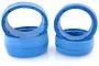 Two blue molded foam tyre inserts for RC buggies, shown against a white background.