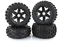 Rovan 4.7/5.5" Baja 5B Bow Tie Tyres on Black Rims - Beadlocked Wheel Set 85080