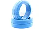 Two blue molded foam tyre inserts for Rovan Baja 5B RC buggy, stacked against a white background.