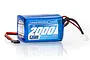 LRP 6.6V 2000mAh LiFePo receiver battery in a blue soft case with two output leads and connectors.