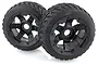Rovan 4.7/5.5" Baja 5B Rear Tarmac Buster II Tyres on Black Rims - Beadlocked Wheels 2Pcs 95087