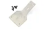 Rovan stainless steel front chassis saver plate with included mounting screws and nuts on a white background.