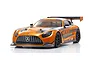 Kyosho Fazer Mk2 Mercedes AMG GT3 RC touring car in orange and grey livery, viewed from a front three-quarter angle against a white background.