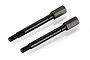 Two black metal gear shafts for RGT RC cars, featuring a threaded end and a hexagonal head.