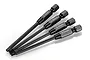 A set of four black GPM hex speed tips in 1.5mm, 2.0mm, 2.5mm, and 3.0mm sizes arranged on a white background.