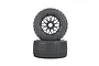 Rovan 4.7/5.5" Baja 5B Rear Dirt Buster Tyres on Black Mesh Rims 2Pcs - Beadlocked Wheels 850231