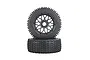 Rovan 4.7/5.5" Baja 5B Front Dirt Buster Tyres on Black Mesh Rims 2Pcs - Beadlocked Wheels 850221