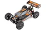 HPI Vorza Flux HP 1/8 scale electric RC buggy in black and orange livery, viewed from a high angle against a white background.