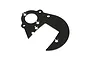 A black Rovan aluminium gear plate for RC vehicles, featuring a central circular cutout and multiple mounting holes, isolated on a white background.