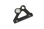 A black Rovan aluminium upper brake plate for RC cars, featuring a triangular shape with mounting holes and a silver metal insert.