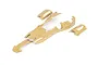 A tan painted RC buggy body shell set for a Rovan Baja 5B, consisting of several separate plastic body panels arranged on a white background.