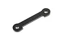 A black Rovan aluminium front lower suspension arm pin brace for RC cars, shown against a white background.