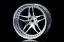 A single MST 1.9 inch RC drift rim in flat silver with a five-spoke design and deep dish, isolated against a black background.