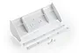 Kyosho 210mm white rear wing set for RC cars, including the main wing, two support strips, and small mounting hardware on a white background.