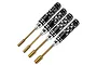 A set of four GPM Racing nut drivers with black honeycomb-patterned handles and gold-colored shafts, sized 4.0mm, 5.5mm, 7.0mm, and 8.0mm.